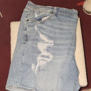 Lane Bryant Light Blue Distressed Boyfriend Jeans